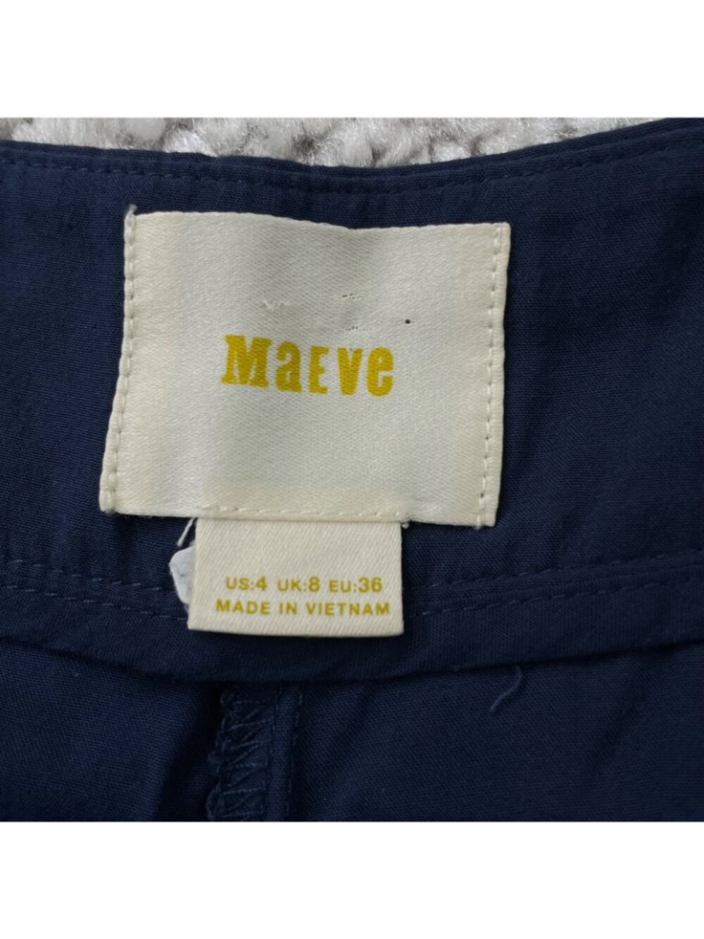 Anthropologie Maeve Canna Wide Leg Cropped Pant Navy Blue Womens 4 - Picture 5 of 11